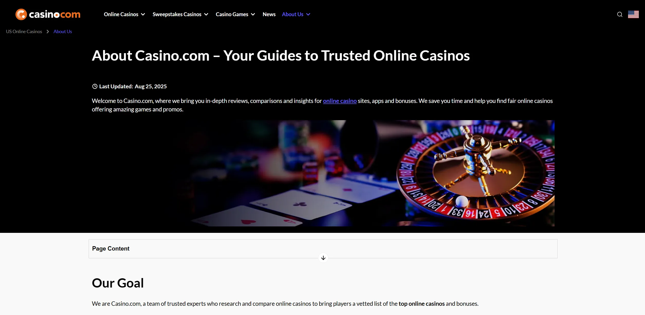 Screenshot of Casino.com - Best Online Casino Bonuses in South Africa